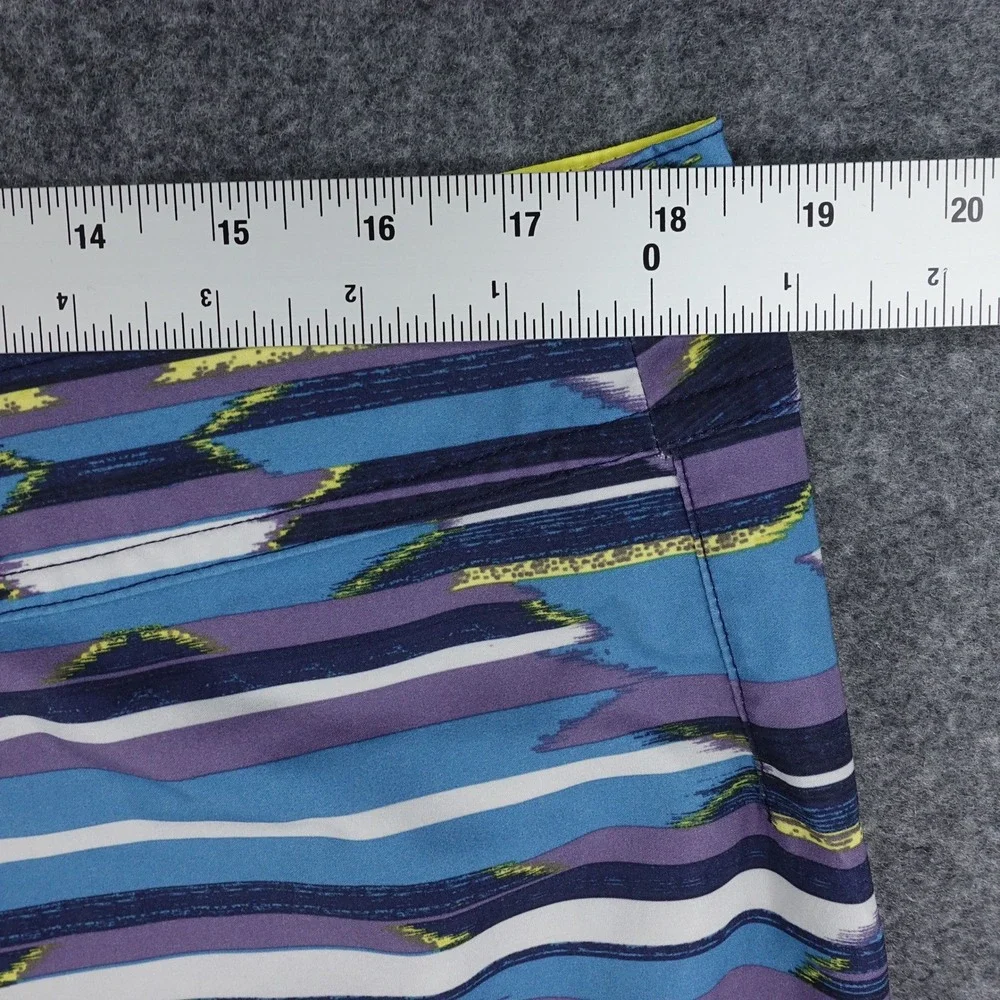Prana Board Shorts Men's 36 Ikat Stripe Blue Purple Stretch